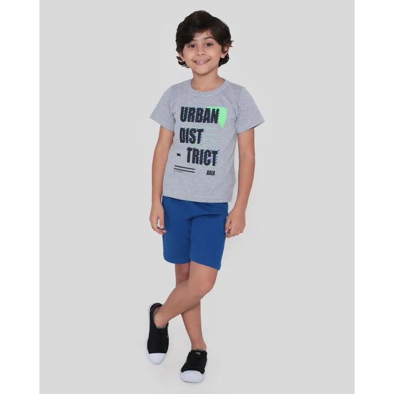 Conjunto Infantil Urban Dint Trict Estampado Cinza 8