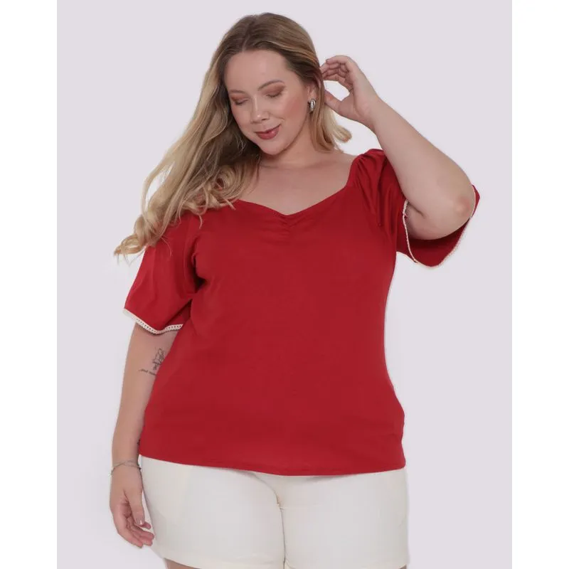 Blusa Plus Size Feminina Vermelha G3