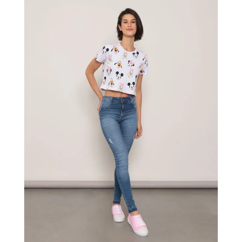 Calça Jeans Feminina Skinny Puídos Biotipo Azul 36
