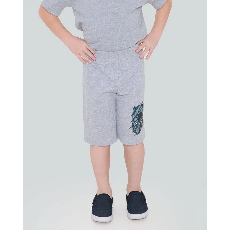Bermuda Infantil Moletinho Pantera Negra Marvel Cinza 10
