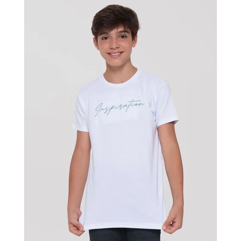 Camiseta Juvenil Estampa Inpiration Branca 10