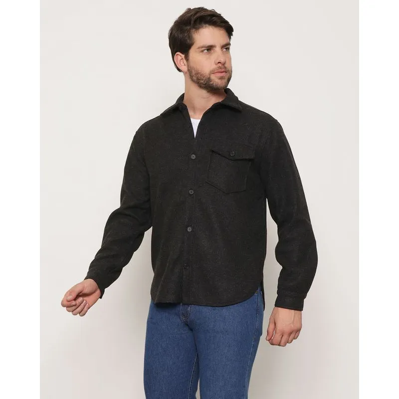 Casaco Masculino Lã Batida Preto P
