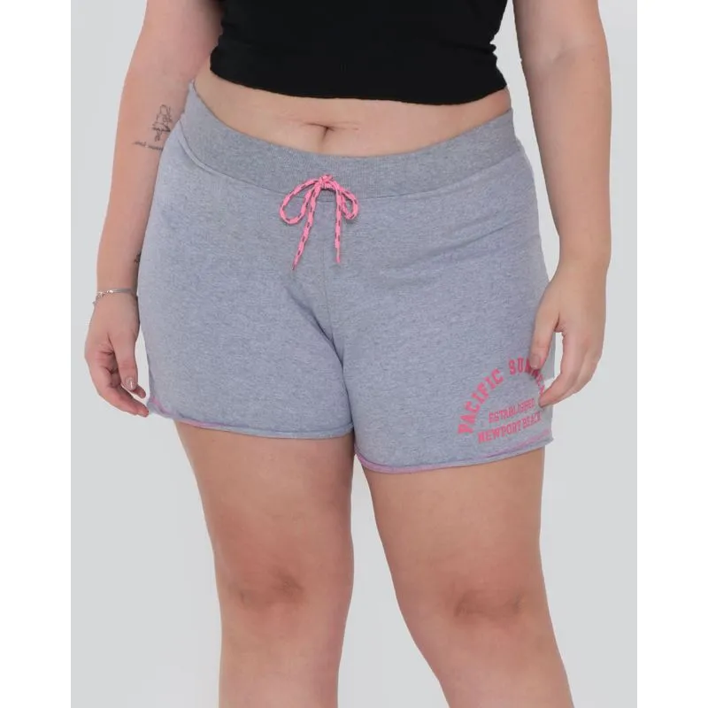 Short Plus Size Feminino Moletinho Cinza G3