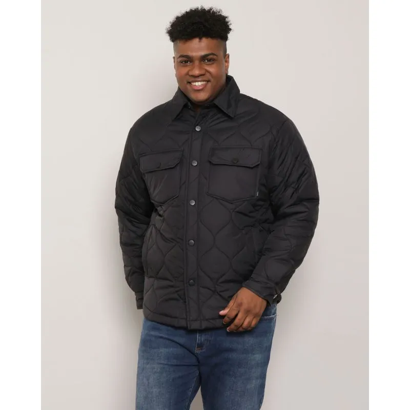 Jaqueta Plus Size Masculina Matelassê Preta G1