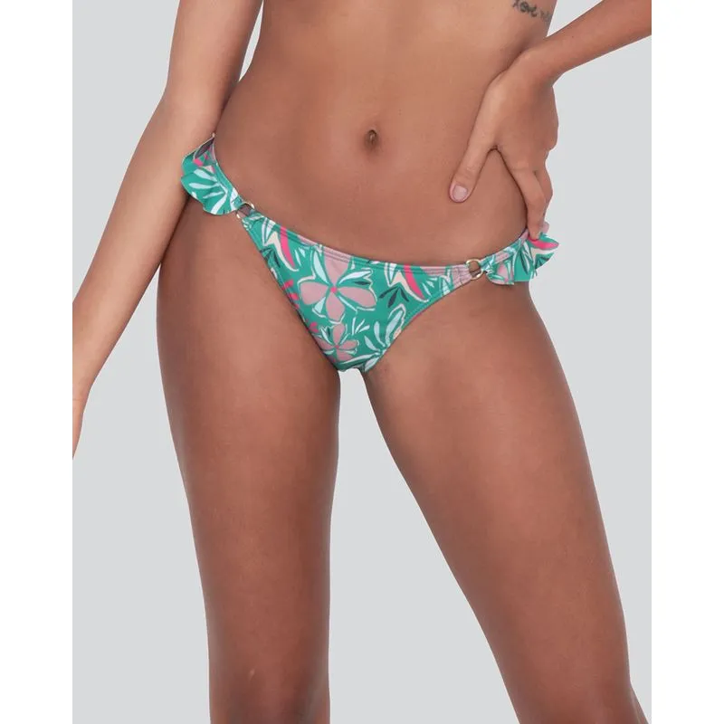 Biquíni Calcinha Feminino Avulsa Babados Floral Verde M