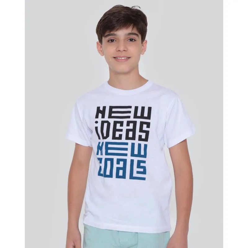 Camiseta Juvenil Estampa New Ideas Branca 12