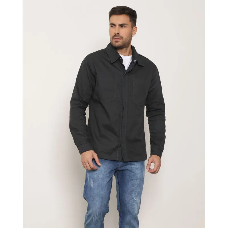 Jaqueta Sarja Masculina Com Bolso Preta P