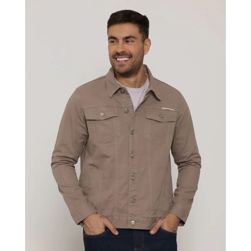 Jaqueta Sarja Masculina Com Bolso Bege M