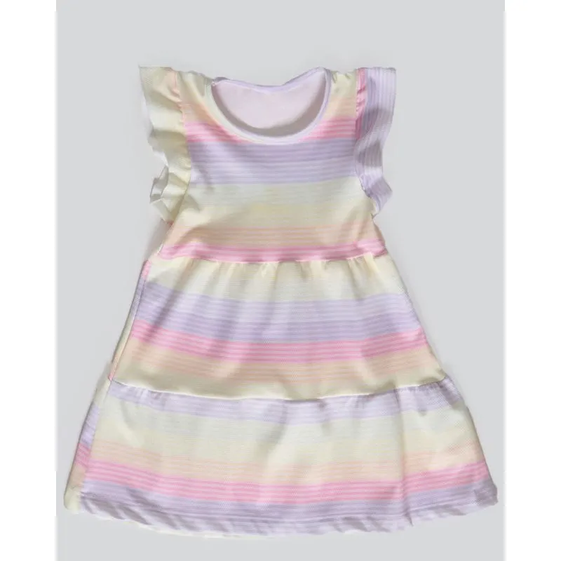 Vestido Bebê Evasê Listras Lilás 2