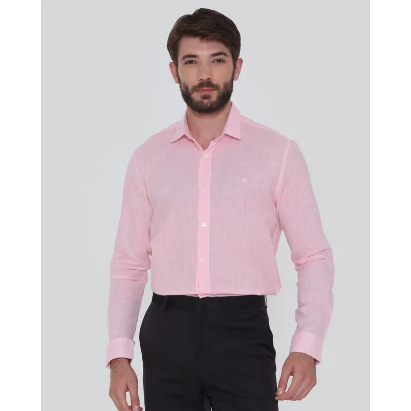 Camisa Masculina Flamê Manga Longa Rosa 2