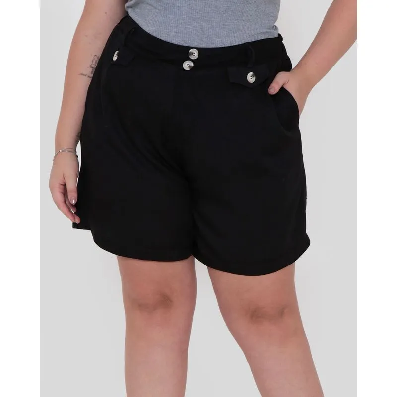 Short Plus Size Viscose Preto G3