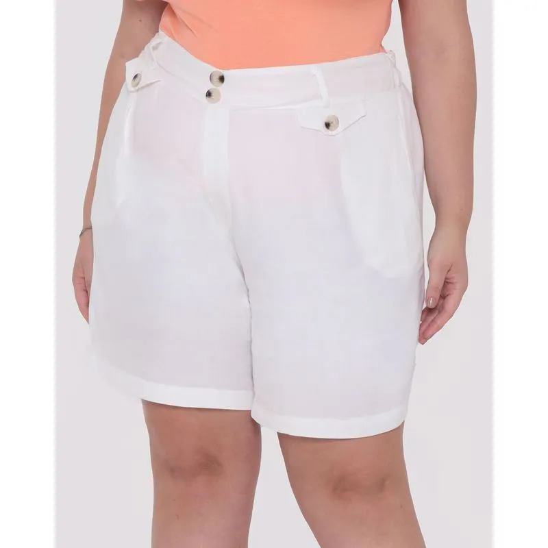 Short Plus Size Viscose Branco G1