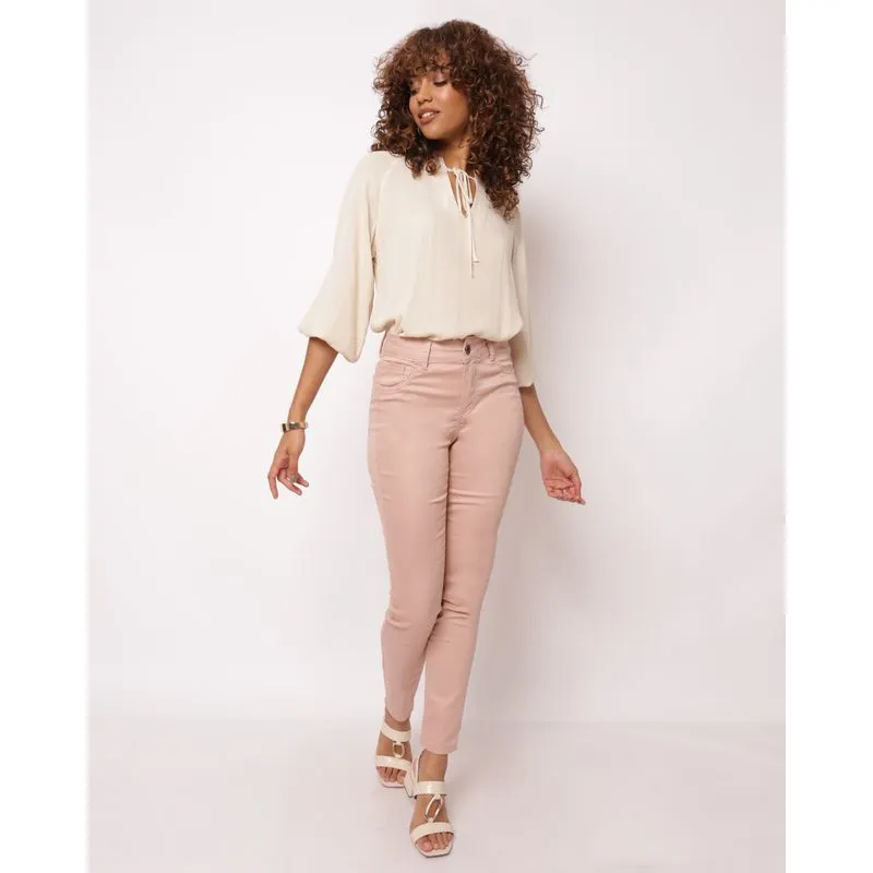 Calça Sarja Feminina Skinny Rosa 38