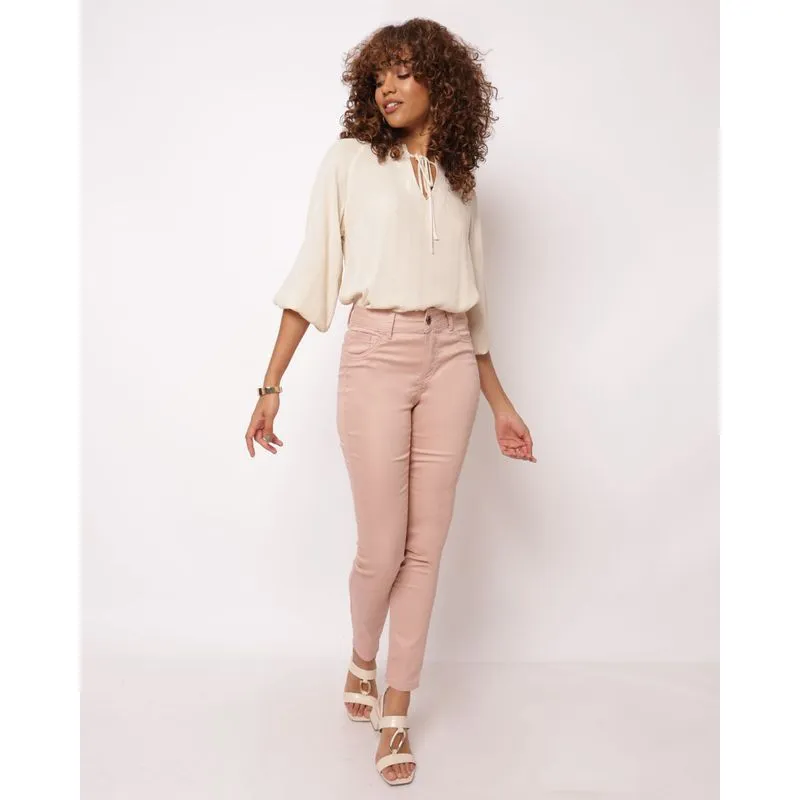 Calça Sarja Feminina Skinny Rosa 46