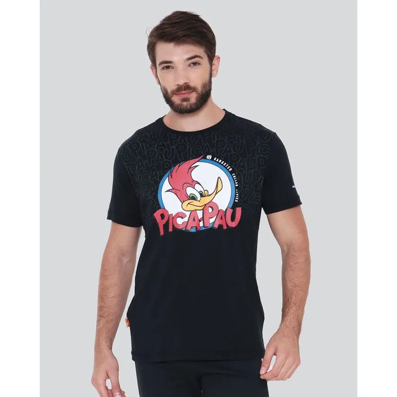 Camiseta Masculina Pica-Pau Gangster Preta G
