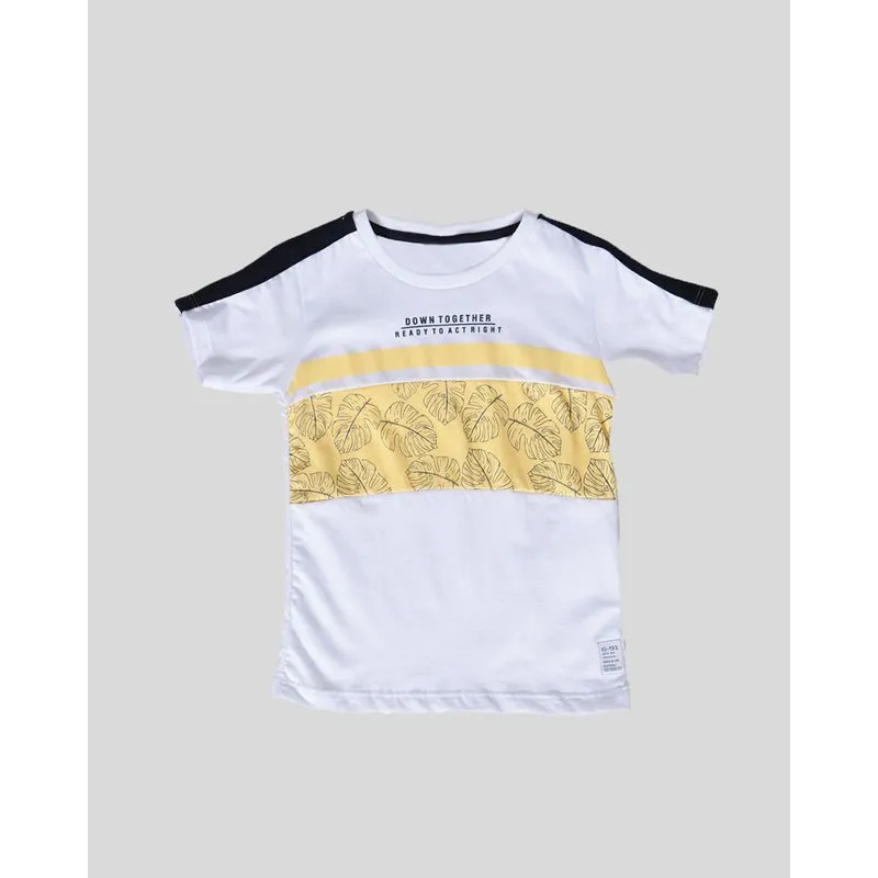 Camiseta Bebê Recorte Folhagem Branco 1