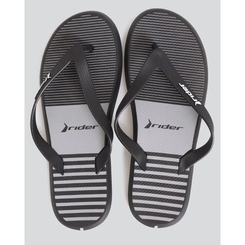 Chinelo Rider Masculino Listrado Preto 39