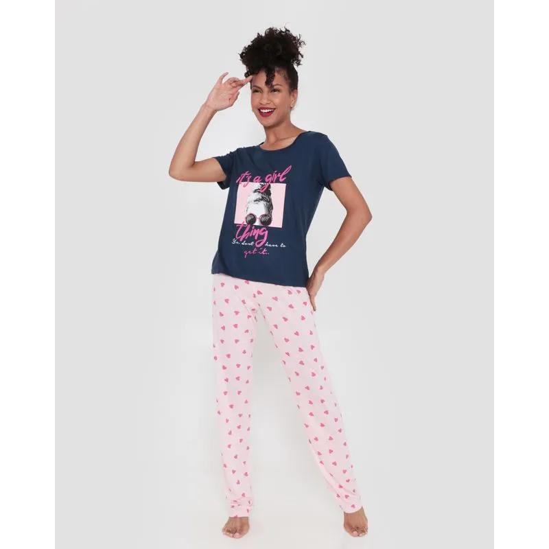 Pijama Feminino Longo Its Marinho M