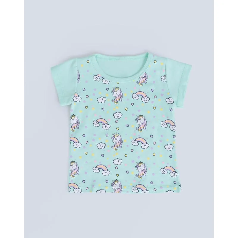 Blusa Bebê Estampa Unicórnio Verde Claro 1
