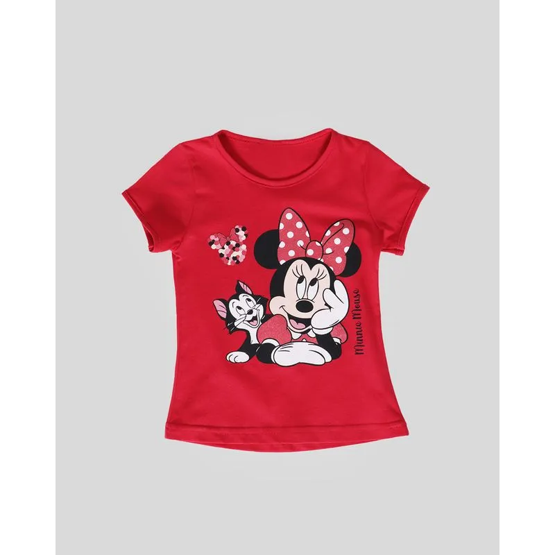 Blusa Bebê Estampa Minnie Disney Vermelha 1