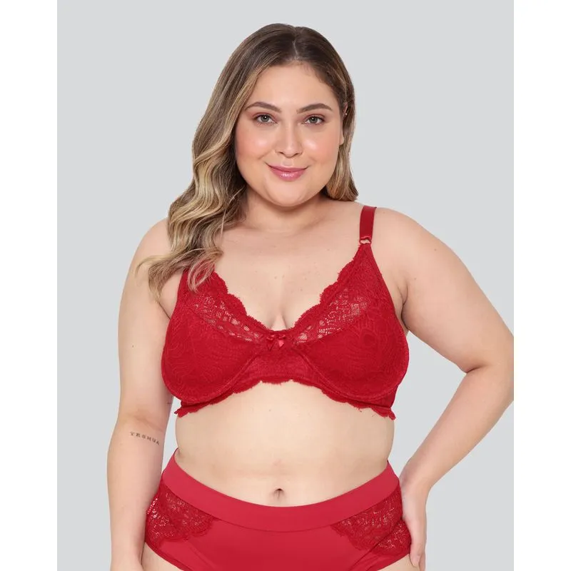 Sutiã Plus Size Feminino Avulso Sem Bojo Vermelho 50