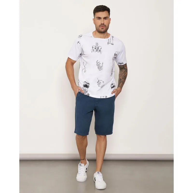 Bermuda Jeans Masculina Azul Médio 44