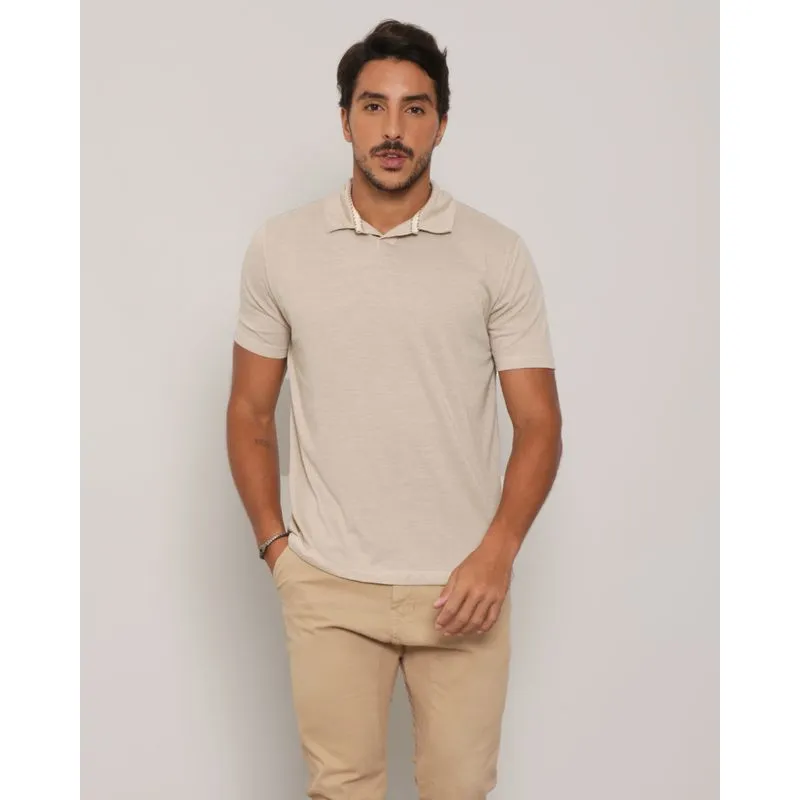 Polo Masculina Botonê Bege P