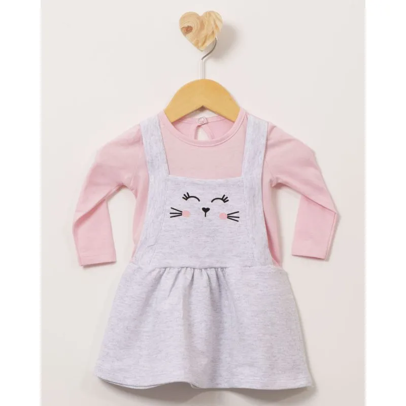 Vestido Bebê Moletinho Gatinha Cinza G