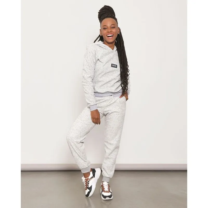 Calça Feminina Fleece Jogger Botonê Cinza GG