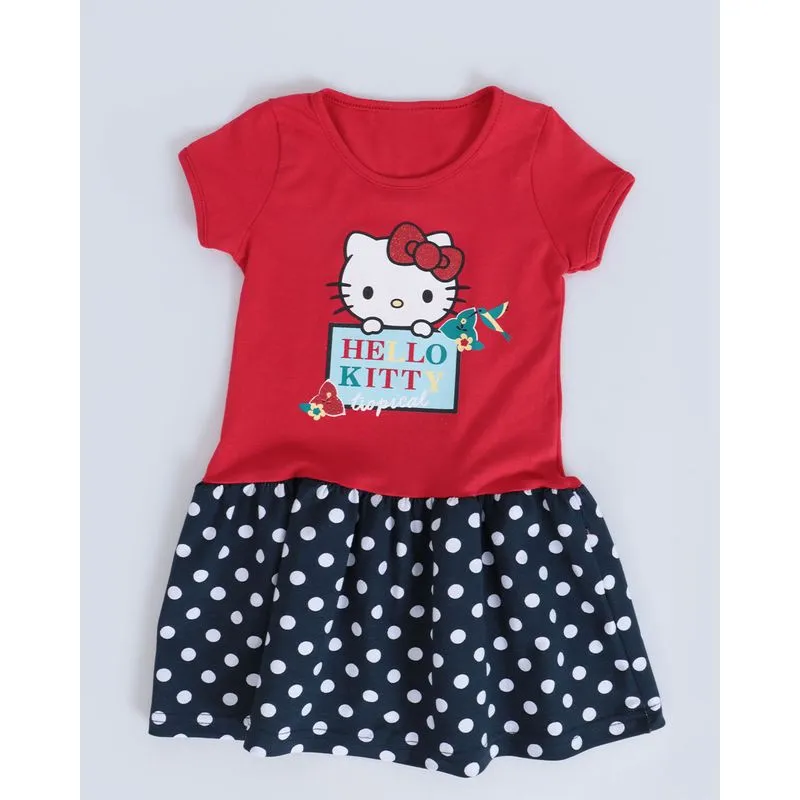 Vestido Bebê Estampa Hello Kitty Vermelho 3