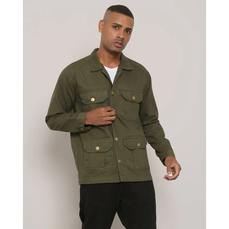 Jaqueta Sarja Masculina Com Bolso Verde M