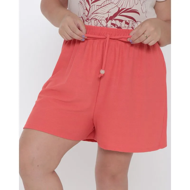 Short Plus Size Feminino Laranja G2