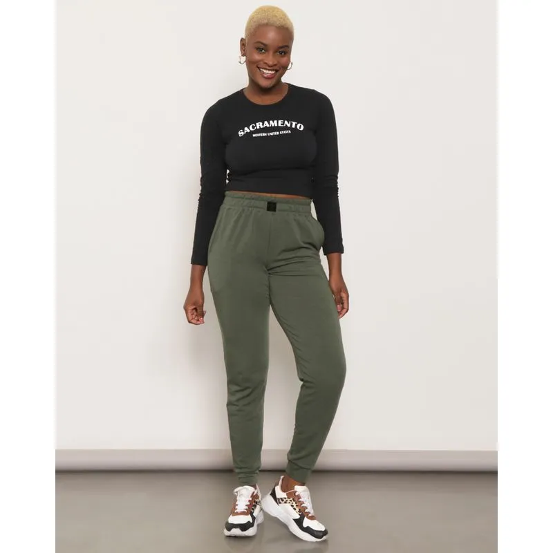 Calça Feminina Moletinho Jogger Verde G