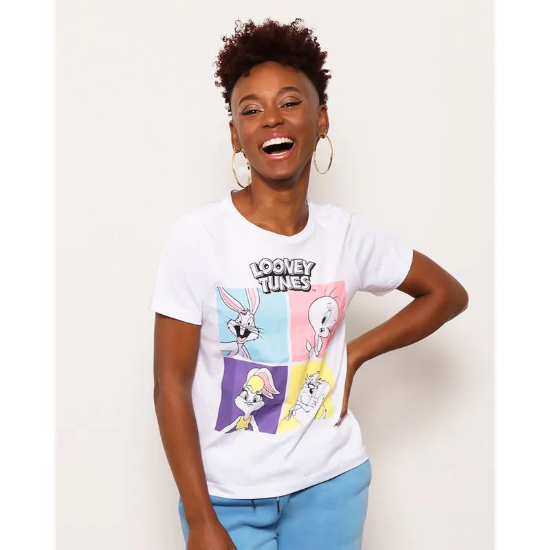 Camiseta Feminina Estampa Looney Tunes Branca G