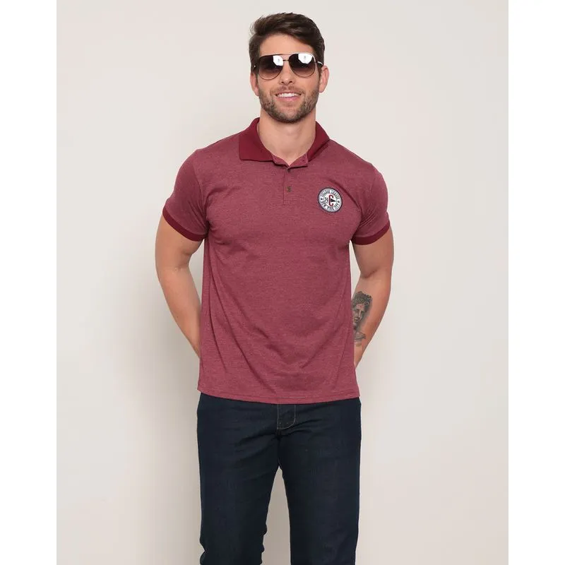 Polo Masculina Bordada Manga Curta Vermelha M