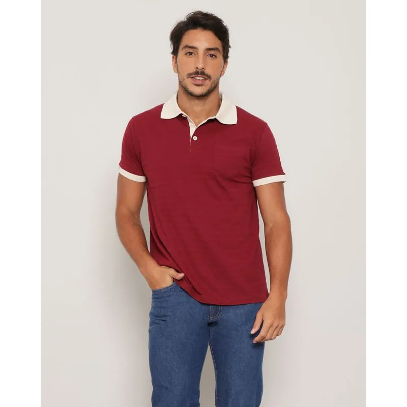Polo Masculina Maquinetada Vermelha GG