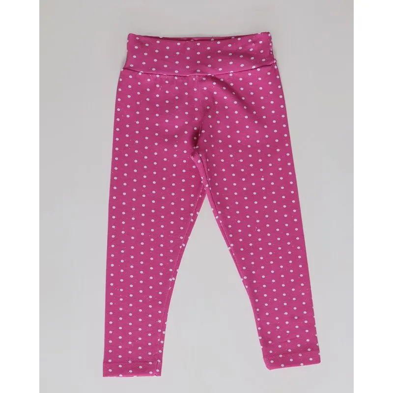 Legging Bebê Estampa Poá Brilho Rosa 2