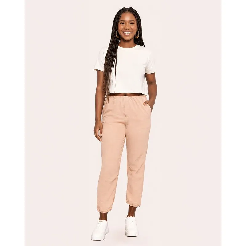 Calça Feminina Jogger Viscose Bege M