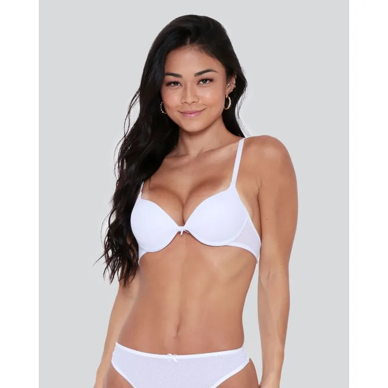 Sutiã Feminino Push Up Com Bojo Telado Branco 42