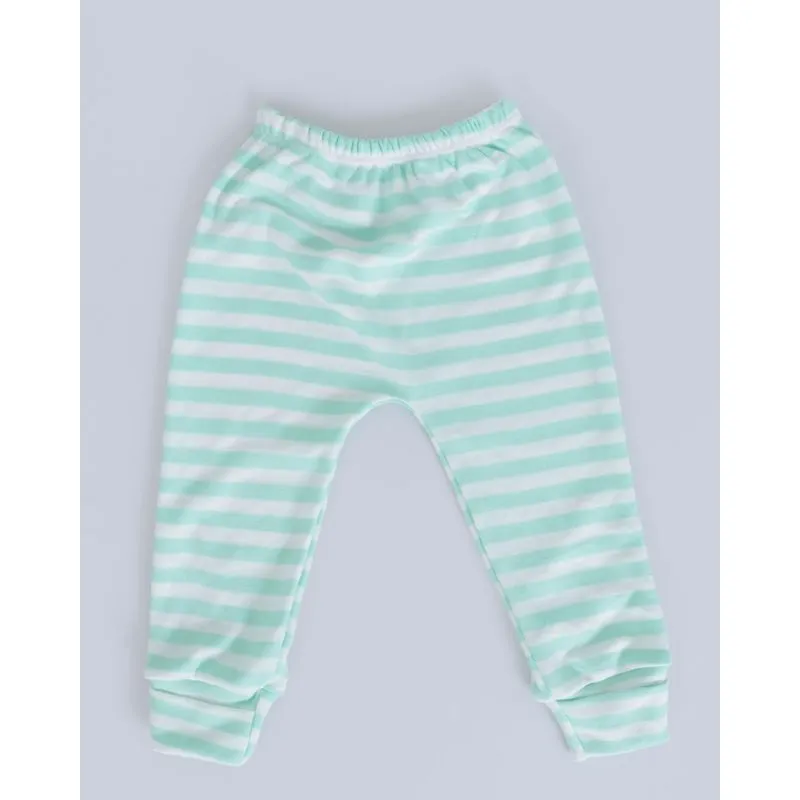 Calça Culote Bebê Vira Pé Listrada Verde P