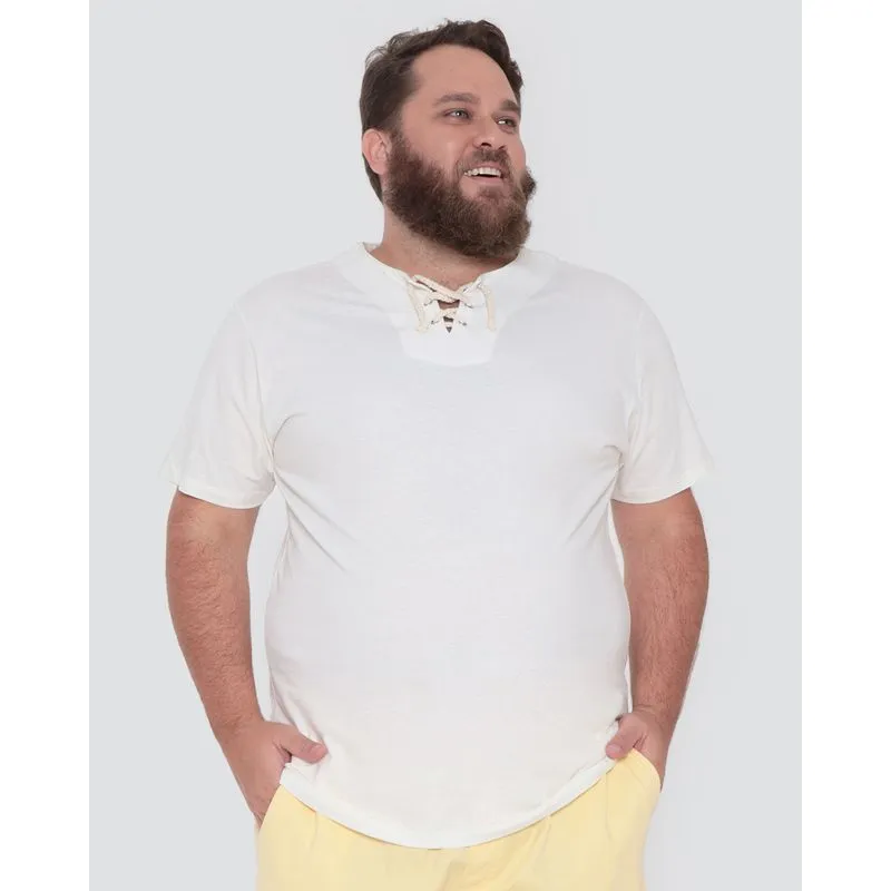 Bata Masculina Plus Size Amarração Off White G1