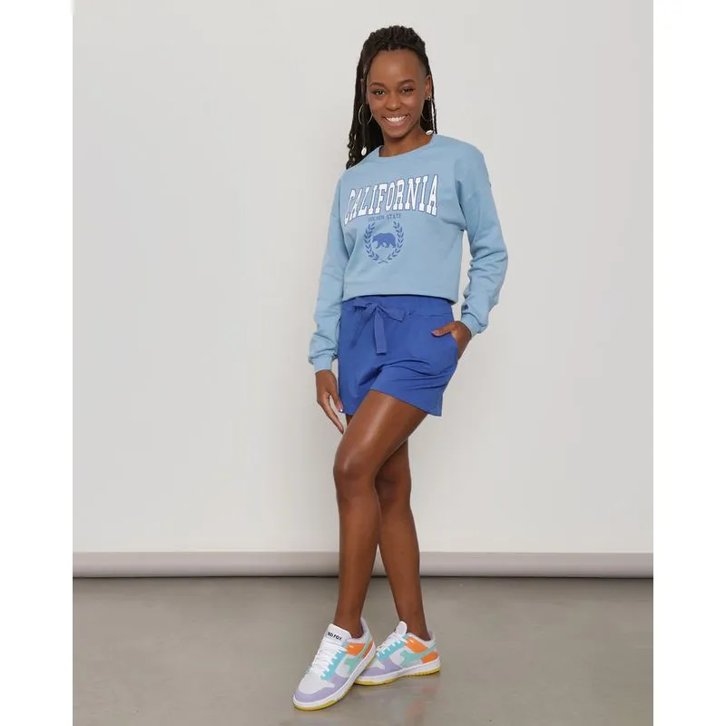 Short Feminino Clochard Com Bolso Azul GG