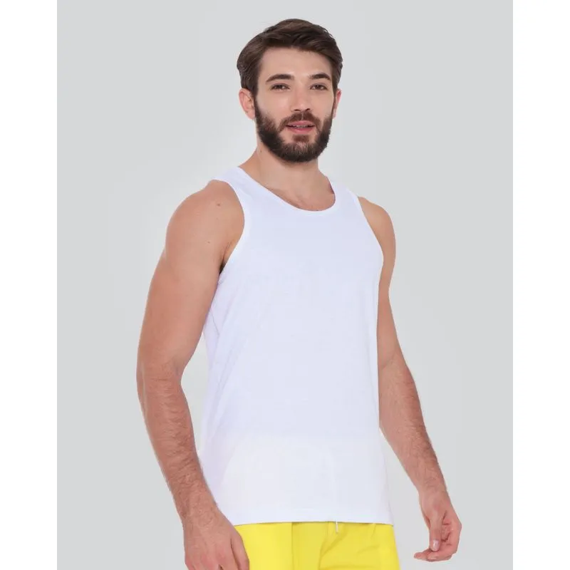 Regata Masculina Básica Lisa Branca M