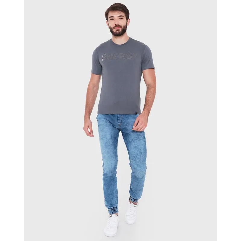 Calça Jeans Masculina Jogger Azul Claro M