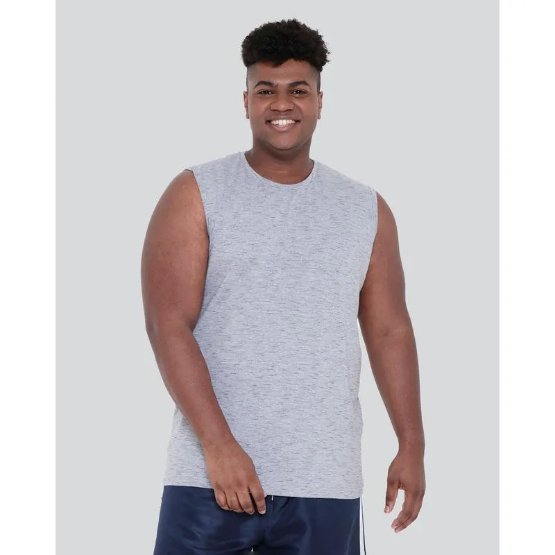 Regata Masculina Plus Size Flamê Cinza G2