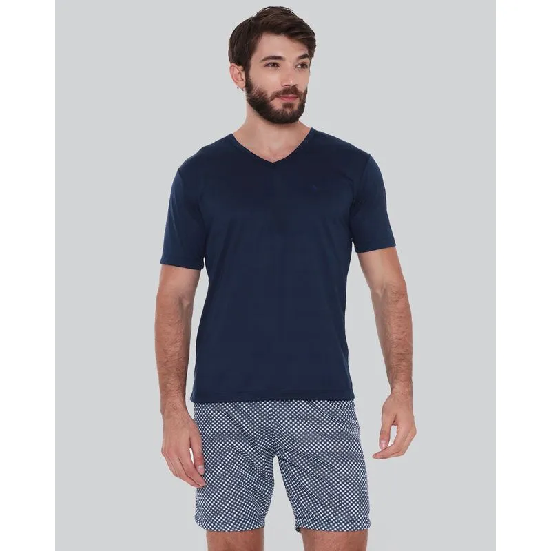 Pijama Masculino Gola V Xadrez Marinho GG