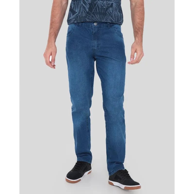 Calça Jeans Masculina Reta Azul Médio 48