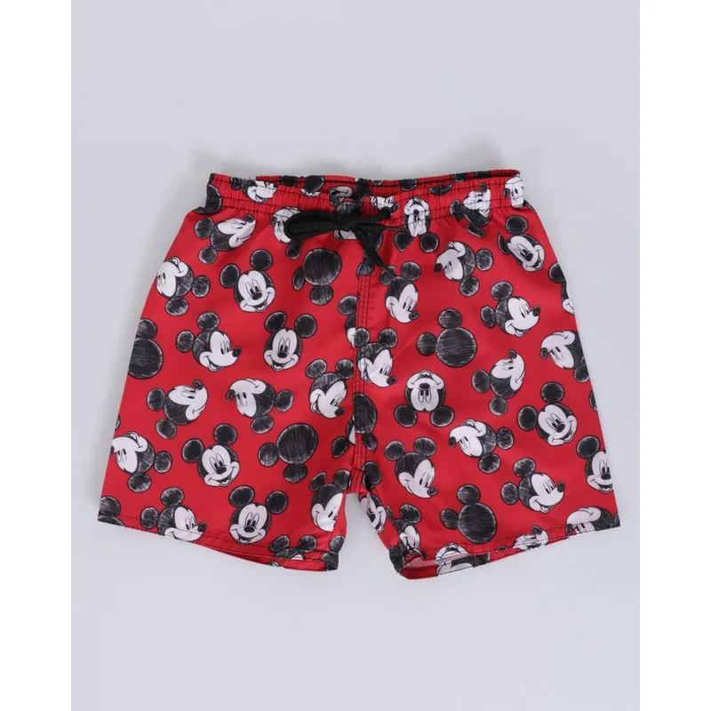 Bermuda Infantil Estampa Mickey Disney Vermelha 1