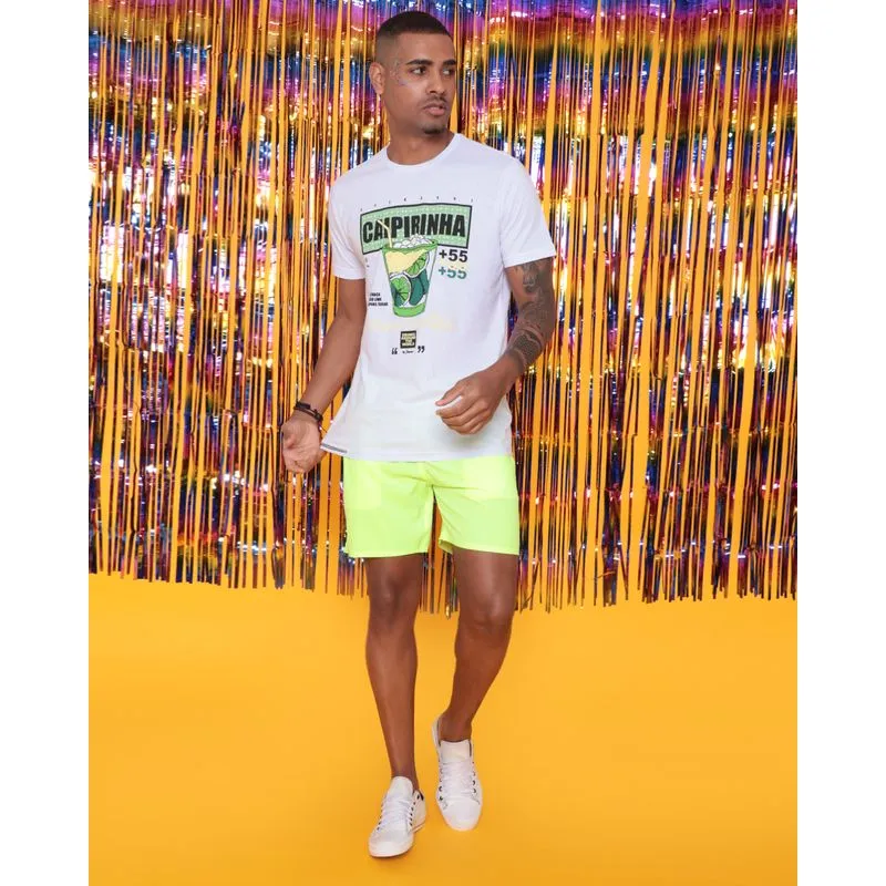 Bermuda Masculino Surf Com Bolsos Neon Verde P