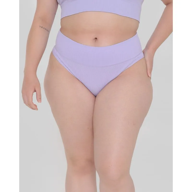Calcinha Modeladora Tanga Alta Sem Costura Lilás G3